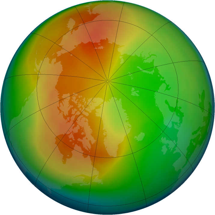 Arctic ozone map for February 2008